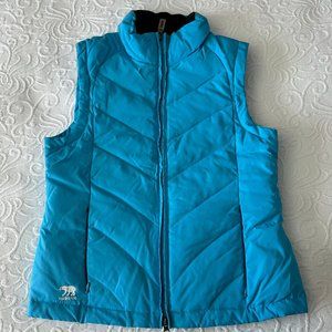 NEW PREDATOR Quilted Down Winter Puffer Vest Turquoise Ski Snow 2-way Zip M